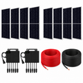 Kit de 8 paneles Canadian Solar 635 W, 2 microinversores Growatt 2500 W y cable fotovoltaico 12 AWG: 100 m rojo y 100 m negro. Sin conectores MC4 sueltos.