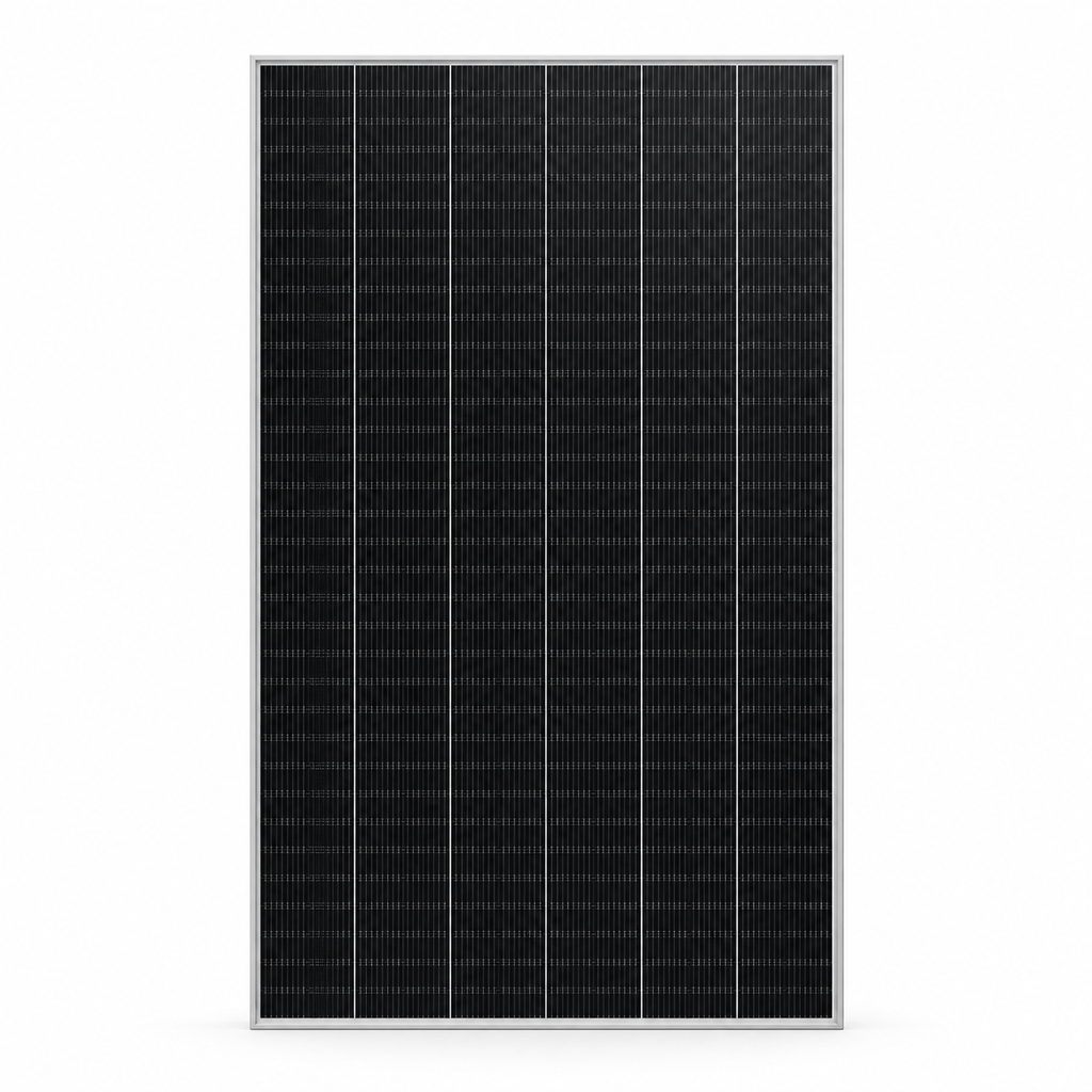 Panel solar SunPower 560 W Performance 7 bifacial — vista frontal con encuadre uniforme, imagen editada a partir de la referencia del producto