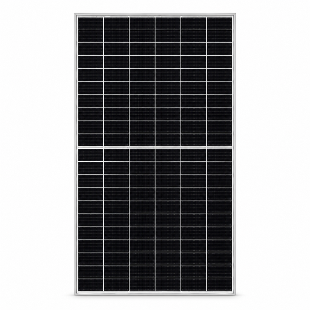 Panel solar Canadian Solar 730 W — vista frontal con encuadre uniforme, imagen editada a partir de la referencia del producto